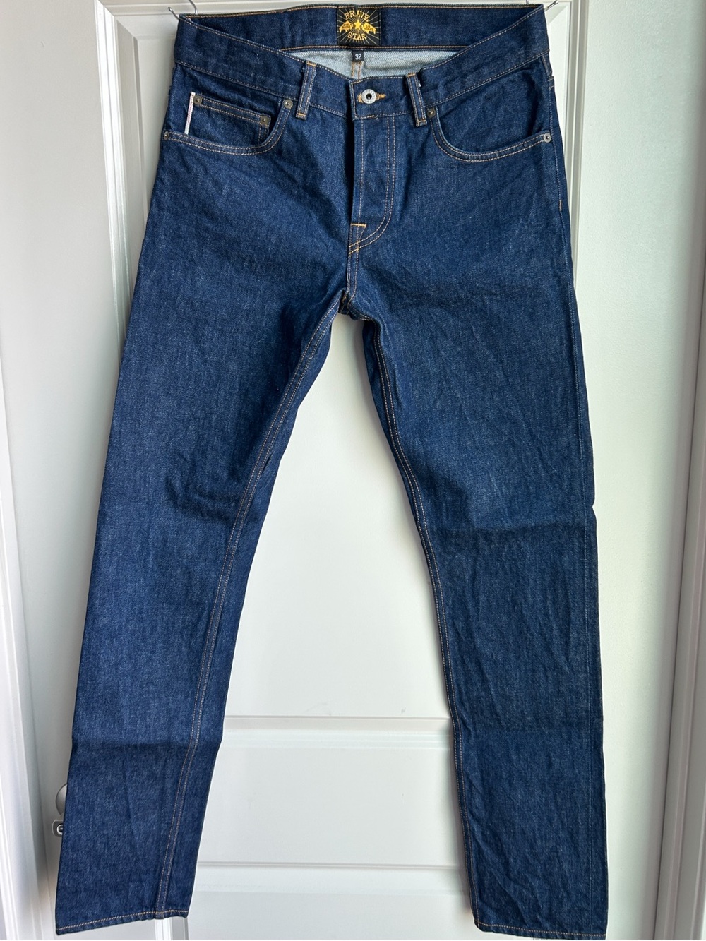 Brave Star Selvedge Golden Handshake CONE MILL Denim Made in USA size 32 fit 34